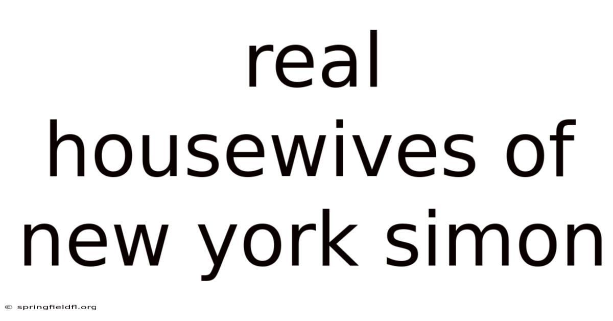 Real Housewives Of New York Simon
