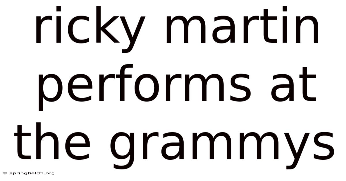 Ricky Martin Performs At The Grammys