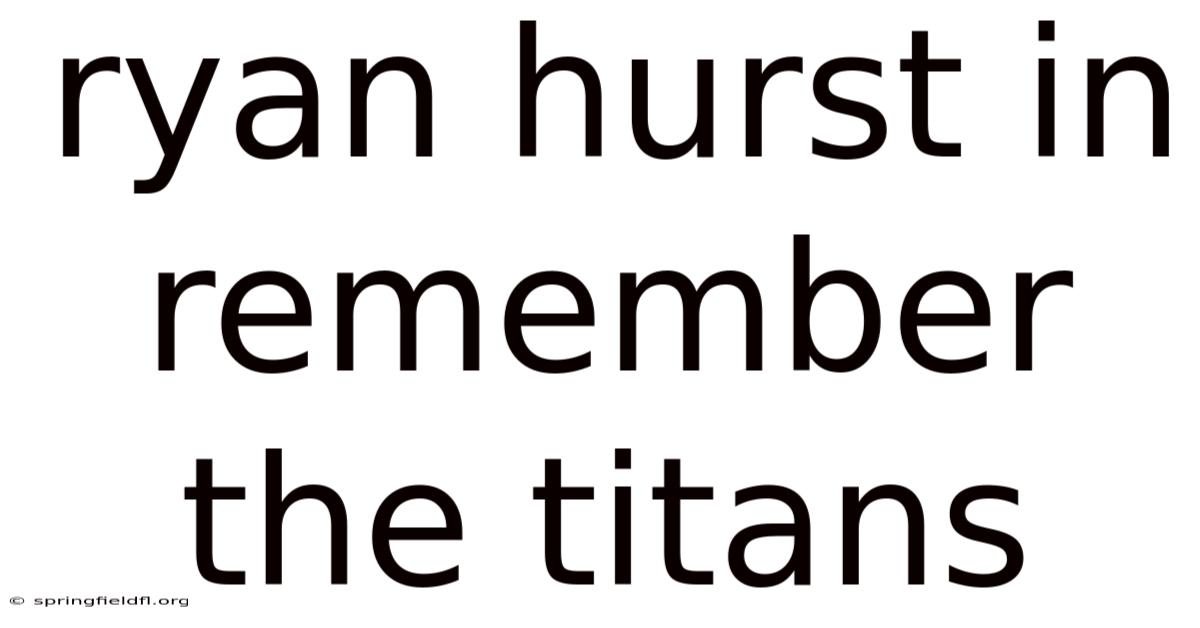 Ryan Hurst In Remember The Titans