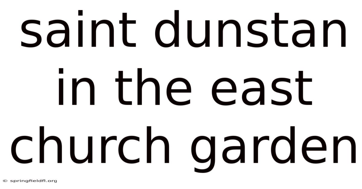 Saint Dunstan In The East Church Garden