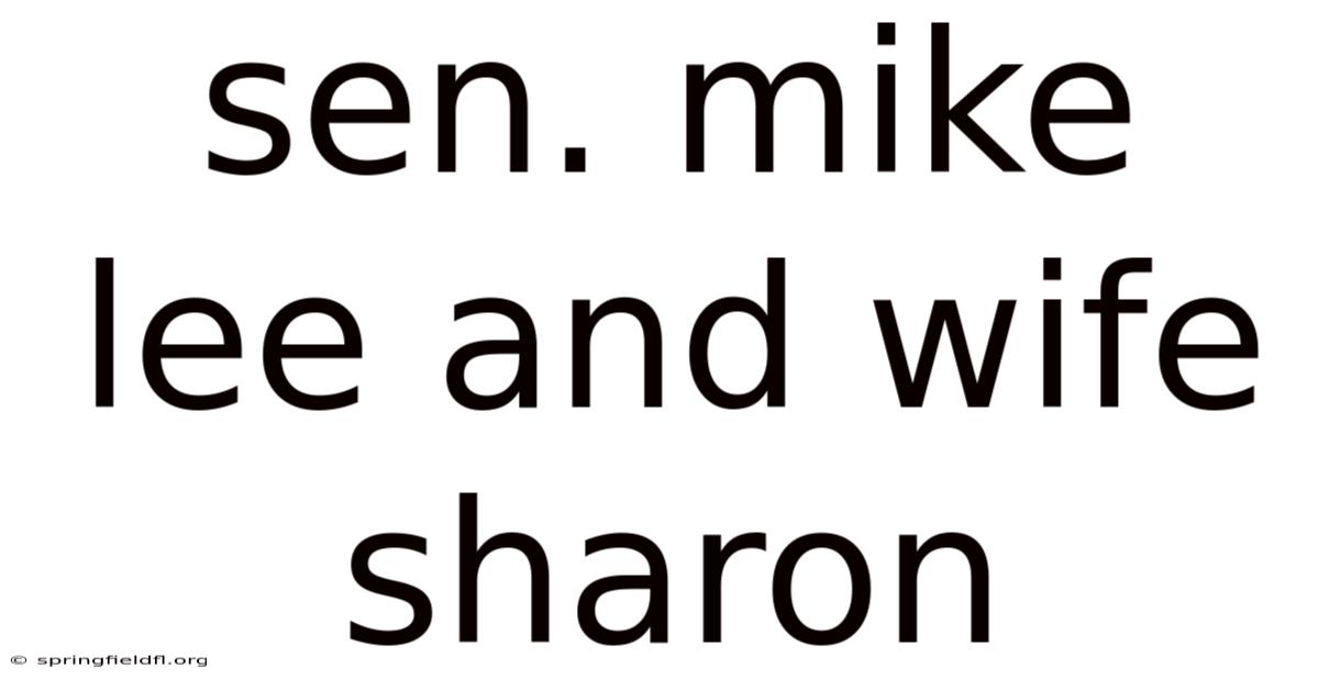 Sen. Mike Lee And Wife Sharon