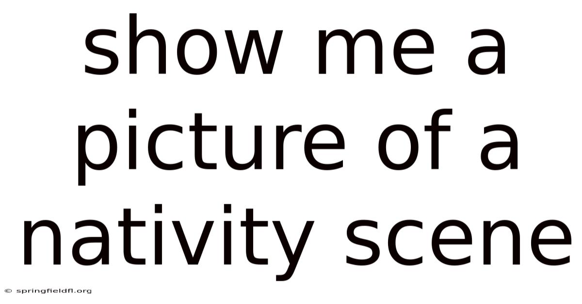 Show Me A Picture Of A Nativity Scene