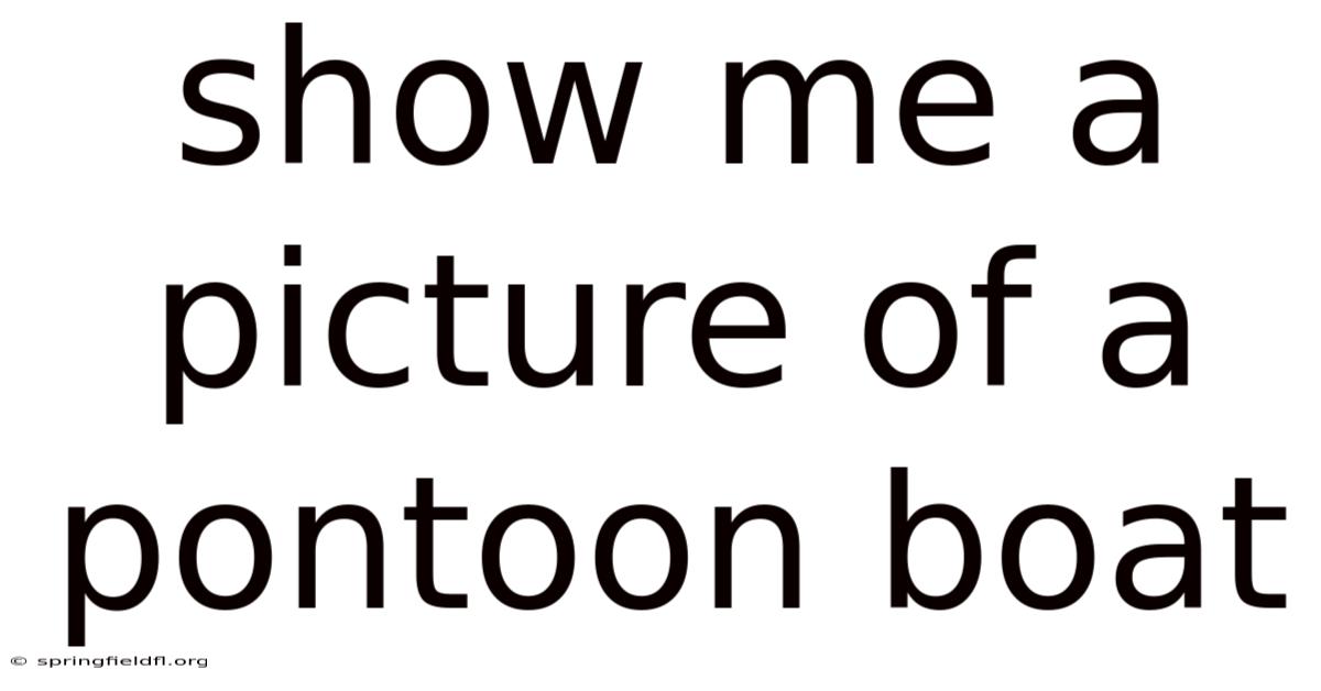 Show Me A Picture Of A Pontoon Boat