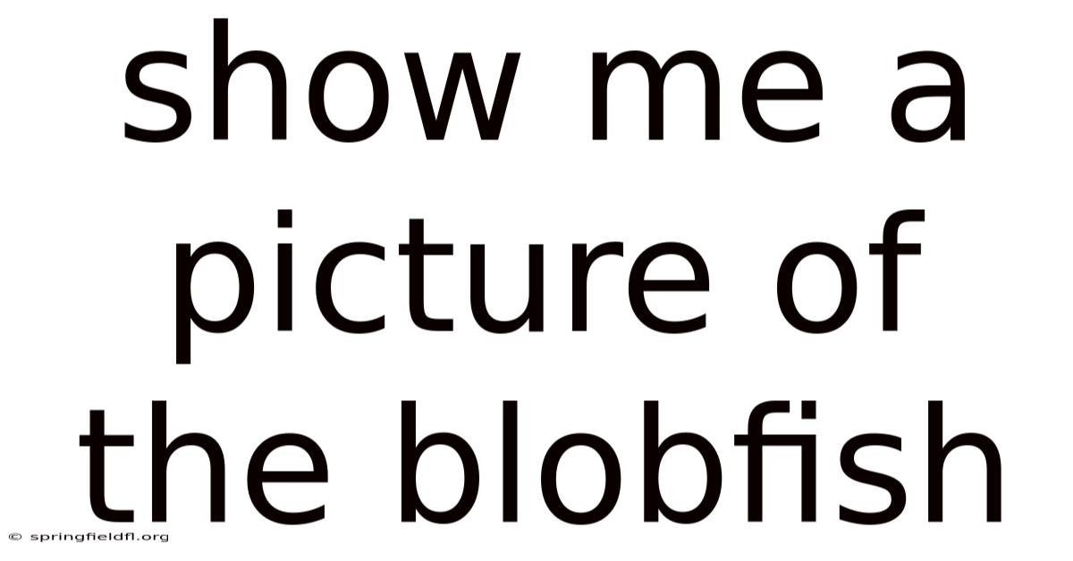 Show Me A Picture Of The Blobfish