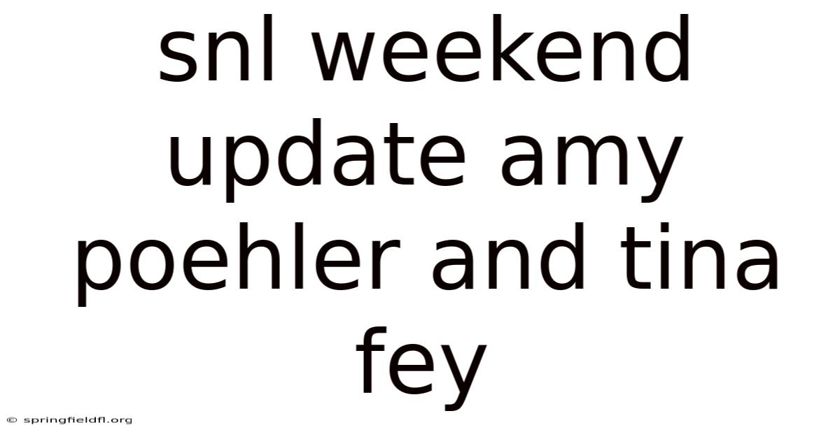 Snl Weekend Update Amy Poehler And Tina Fey