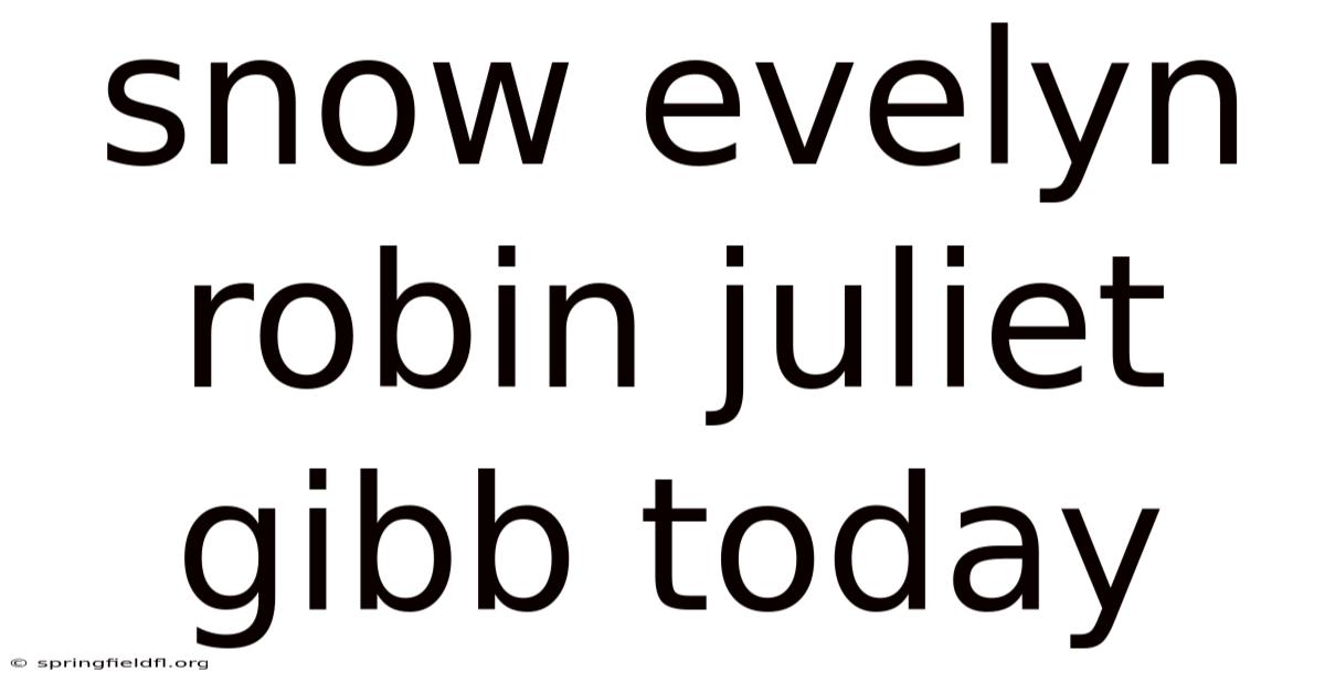 Snow Evelyn Robin Juliet Gibb Today