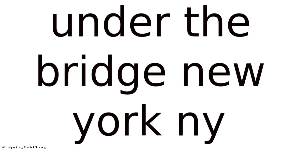 Under The Bridge New York Ny