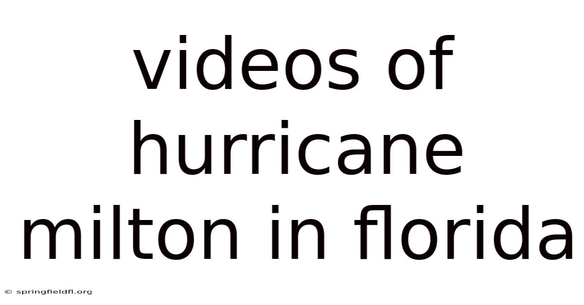 Videos Of Hurricane Milton In Florida