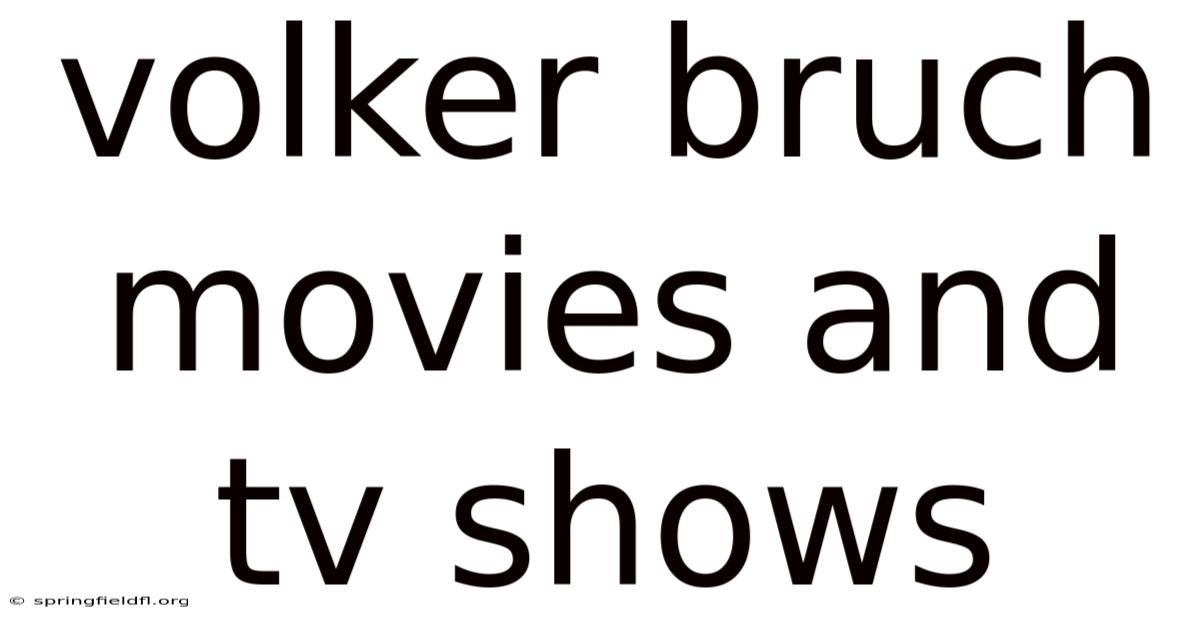 Volker Bruch Movies And Tv Shows