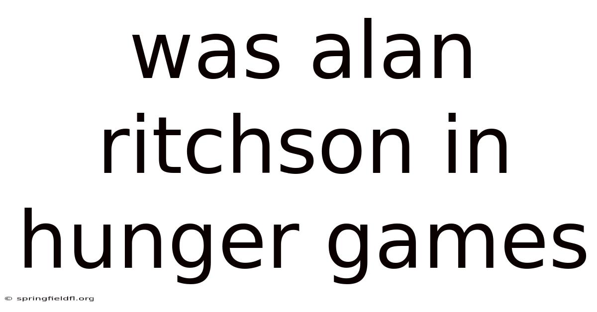 Was Alan Ritchson In Hunger Games