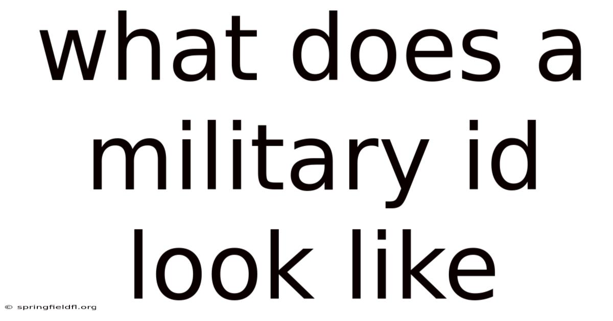 What Does A Military Id Look Like