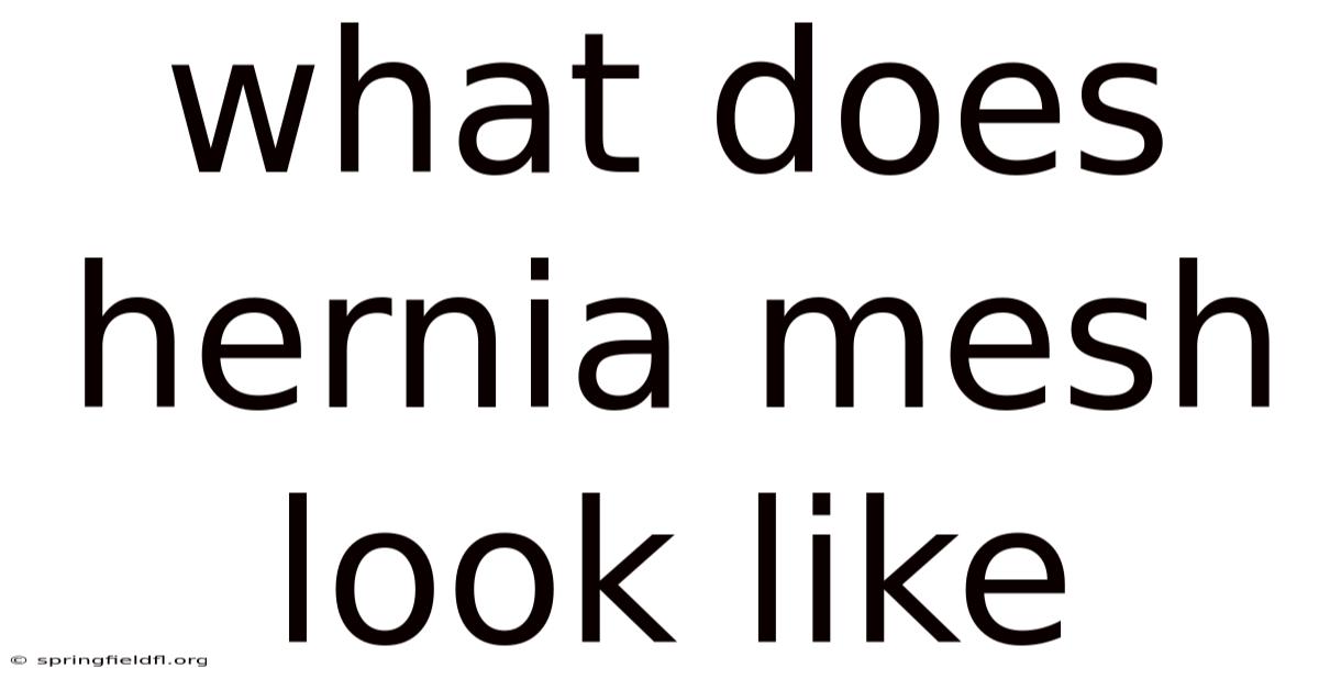 What Does Hernia Mesh Look Like