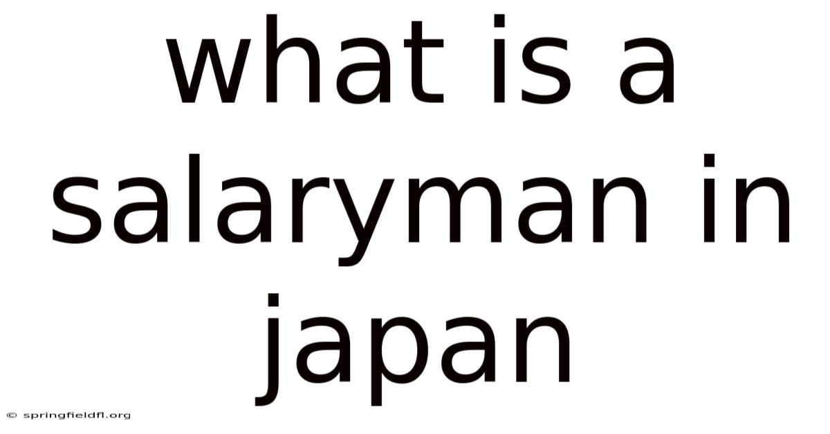What Is A Salaryman In Japan