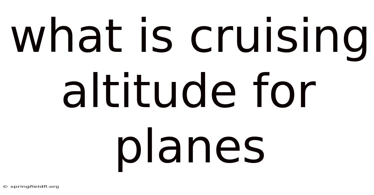What Is Cruising Altitude For Planes