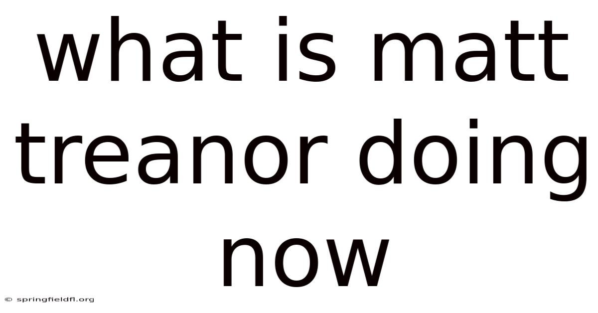 What Is Matt Treanor Doing Now