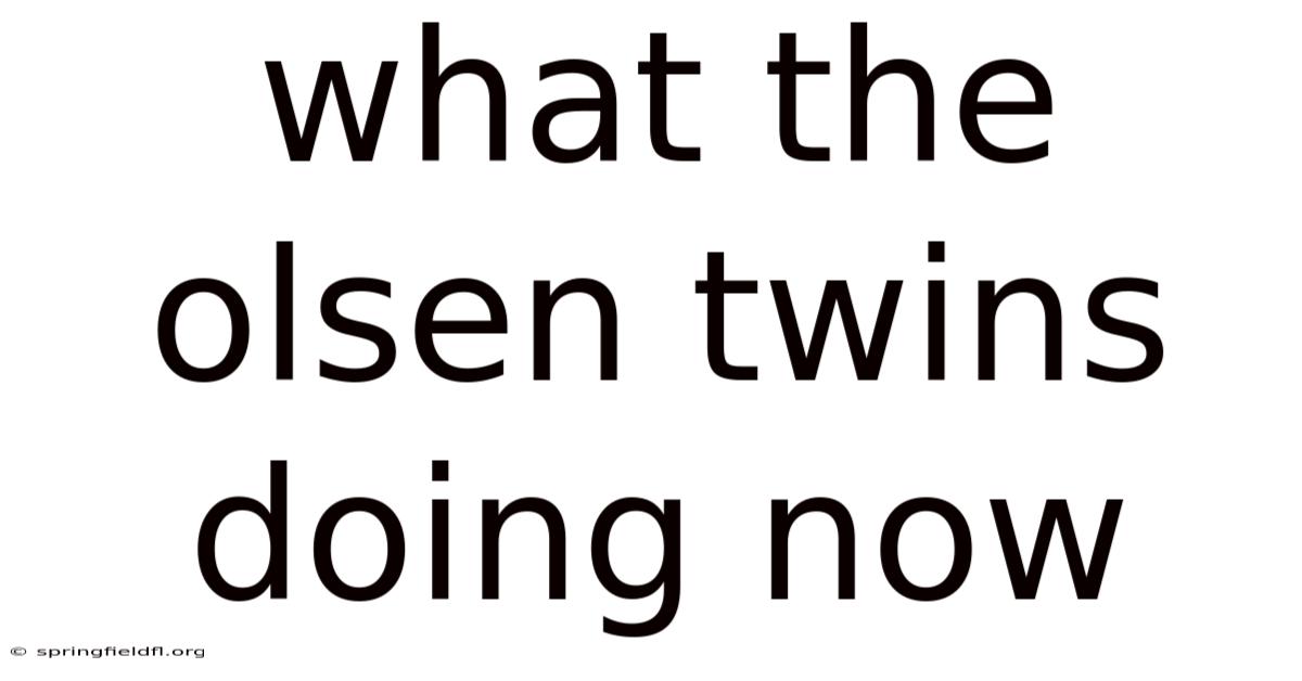 What The Olsen Twins Doing Now