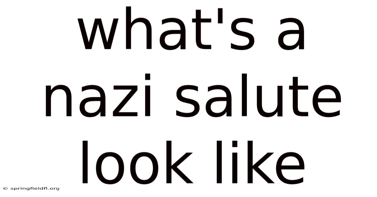 What's A Nazi Salute Look Like