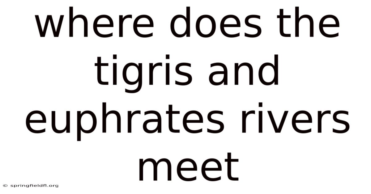Where Does The Tigris And Euphrates Rivers Meet