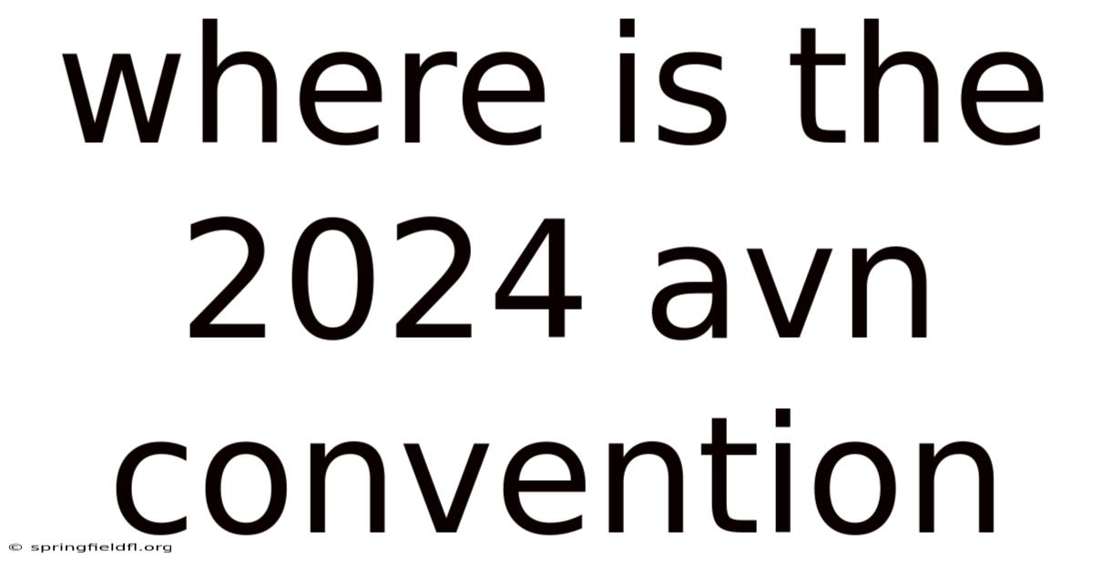 Where Is The 2024 Avn Convention