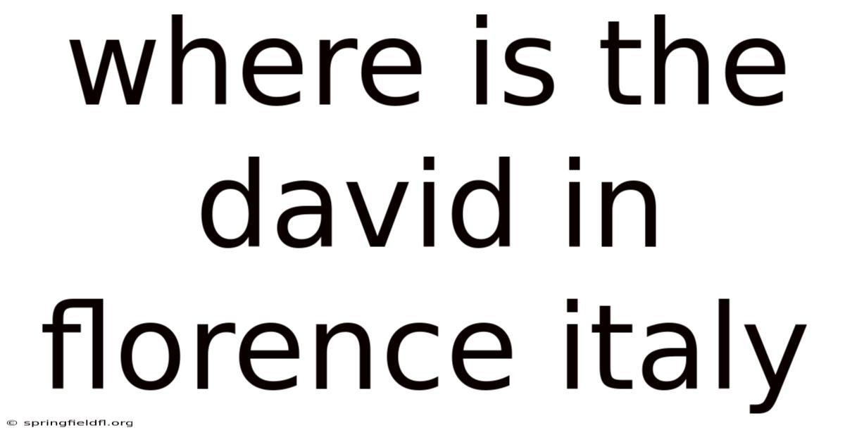 Where Is The David In Florence Italy
