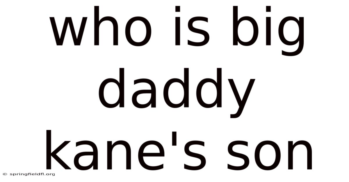 Who Is Big Daddy Kane's Son