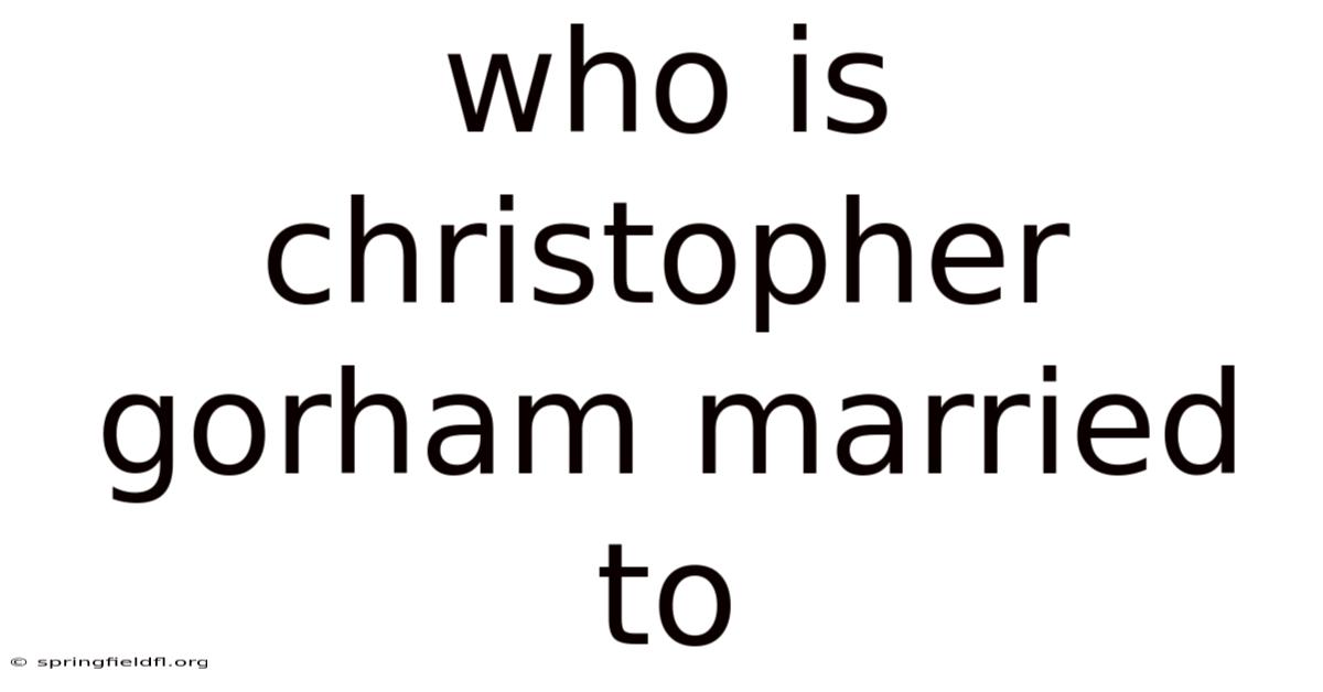 Who Is Christopher Gorham Married To