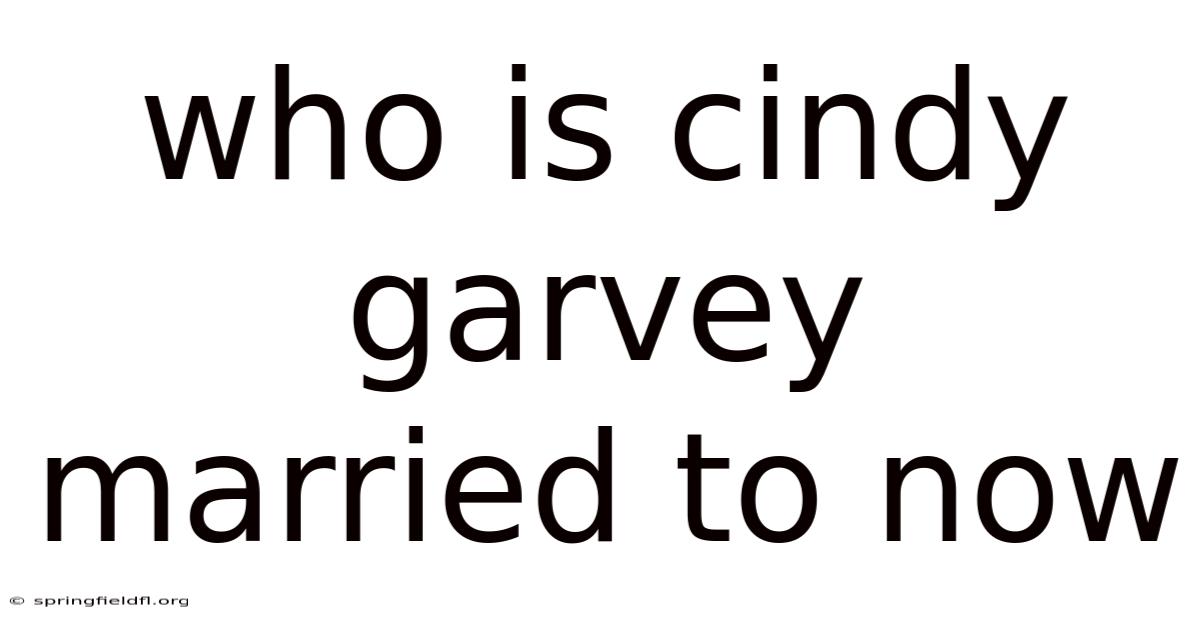 Who Is Cindy Garvey Married To Now
