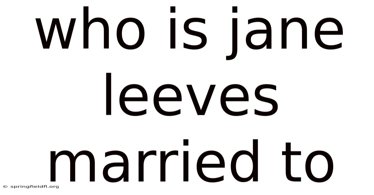 Who Is Jane Leeves Married To