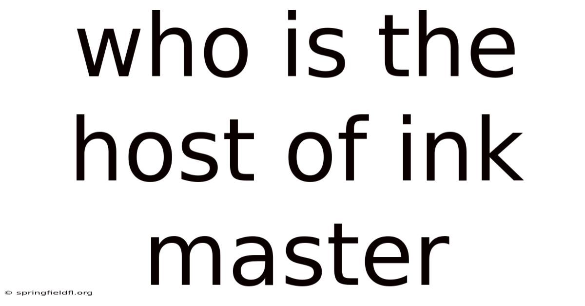 Who Is The Host Of Ink Master