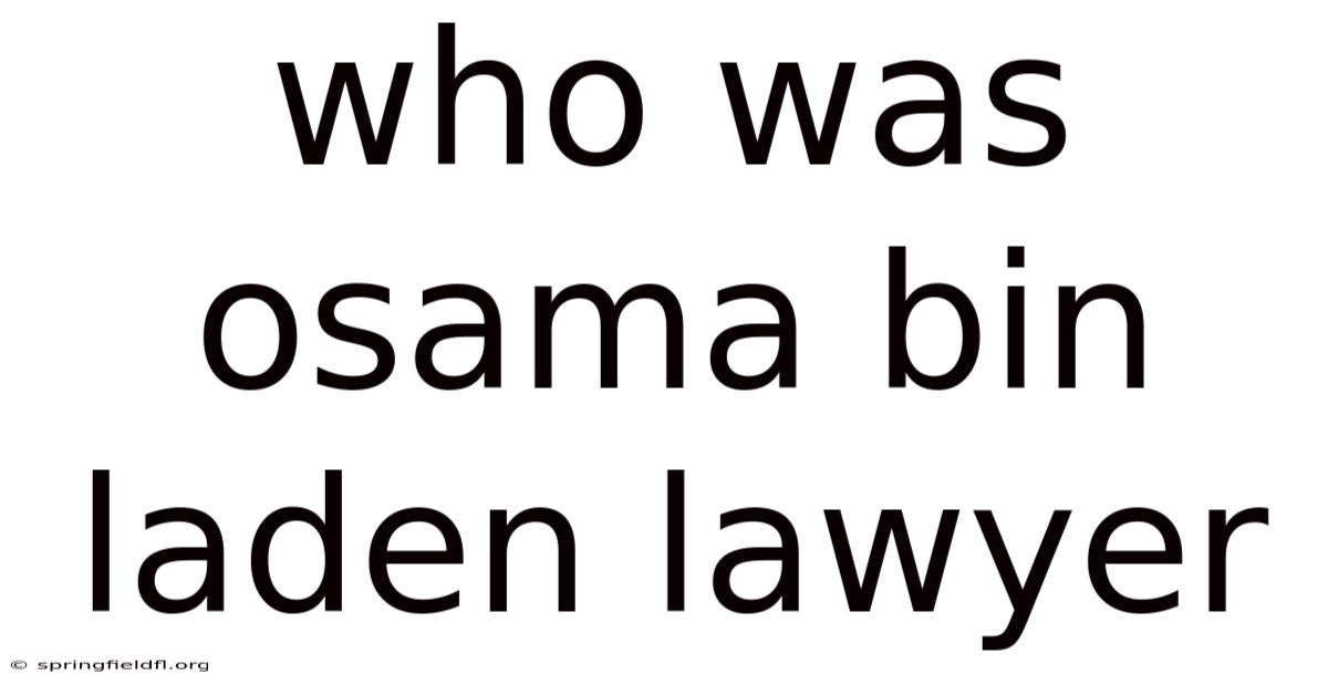 Who Was Osama Bin Laden Lawyer
