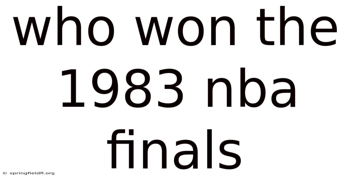 Who Won The 1983 Nba Finals